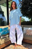 Below Deck Cheesecloth Stripe Tee Denim